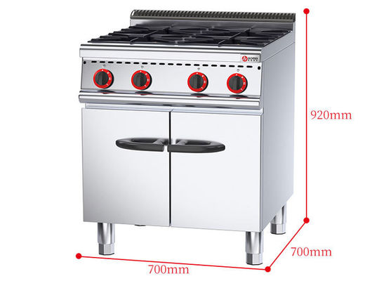 Comércio de cozinha de aço inoxidável 4 queimadores gama com gabinete e OEM ODM Serviços