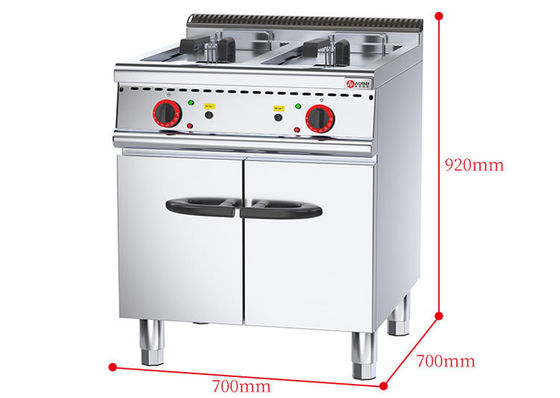 Máquina de fritura de alta capacidade de 48L 2 tanques 2 cestos para preparação comercial de alimentos