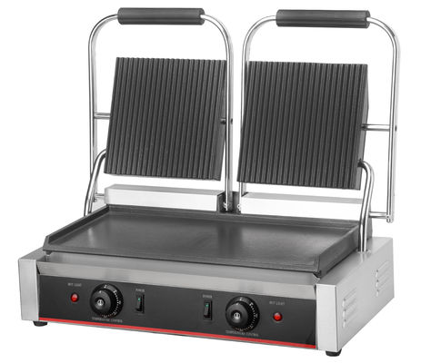 Grelha Panini Elétrica de Contato para Domicílio Pressão de Sandwich com Cabeça Dupla 220V Voltagem