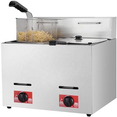 Frigorífico a gás 6L 6L de aço inoxidável comercial 2 tanques Lpg para cozimento rápido