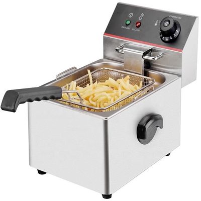Tubos de aquecimento elétricos 6L de aço inoxidável Máquina de batatas fritas