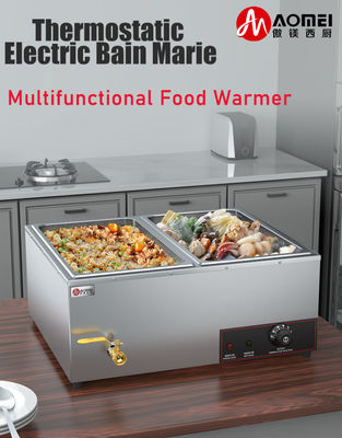 Aço inoxidável 6 Pan Banheiro Marie Buffet Elétrico aquecedor para indústria de serviços de alimentação