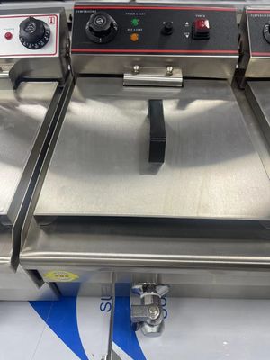 Industrial Hotel Restaurante Fornecedores 13L Electric Deep Fryer Prata com 1 tanque 1 cesta