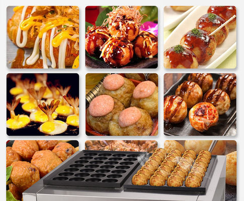 Forno de churrasco comercial de bola de peixe de 4 kW/ Máquina de takoyaki