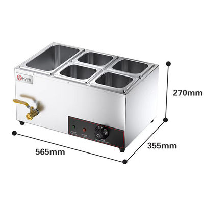 Comércio Buffet Eléctrico Sopa Quente Alimentos Quente Capacidade de prata Opcional Aço inoxidável