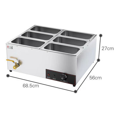 Comércio Buffet Eléctrico Sopa Quente Alimentos Quente Capacidade de prata Opcional Aço inoxidável