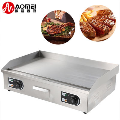 Grill comercial elétrico de balcão com logotipo personalizado Acceptável espessura de 8 mm