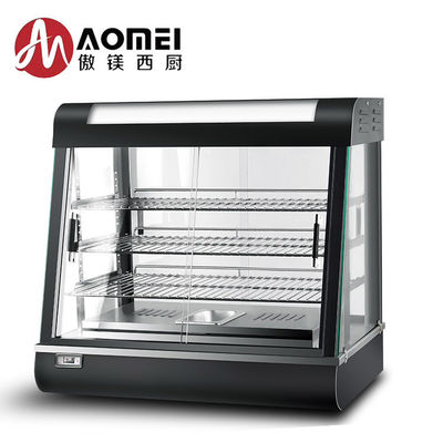 Restaurante Comercial Display de Alimentos Display mais quente em preto 51kg peso
