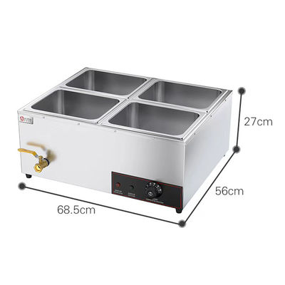 Equipamento de restauração comercial Aço inoxidável 6 Pan Sopa Buffet Elétrico aquecedor de alimentos