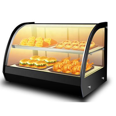 Display de aquecedor de alimentos elétrico de 2 camadas com regulação de temperatura para cozinhas comerciais