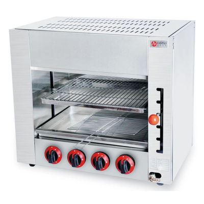 6 Elevador de forno de grelha de salamandra com queimador de gás infravermelho para indústria de serviços alimentares