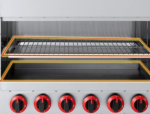 6 Elevador de forno de grelha de salamandra com queimador de gás infravermelho para indústria de serviços alimentares