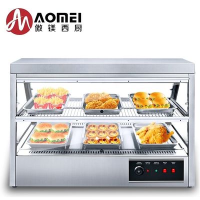 Display de aquecedor de alimentos térmico com temperatura controlada eléctrica aquecida com mesa de vidro