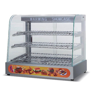 Hotel Restaurante Vidro Elétrico Quente Alimentos aquecedor Vitrine com revestimento de prata