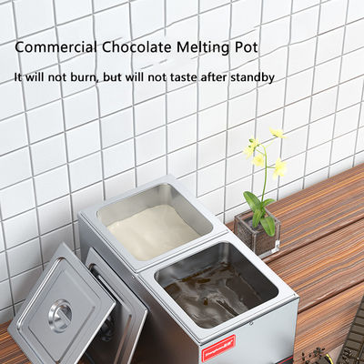 6Máquina de temperação de chocolate de aço inoxidável multifuncional de capacidade de 0,5 kg com 2 tanques