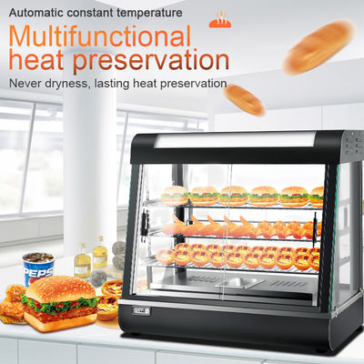 Display de vidro comercial multifuncional de aquecedor de alimentos para suas necessidades de cozinha