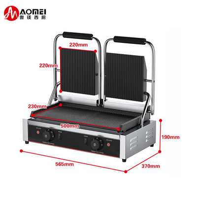 Grelha Panini de aço inoxidável Grelha de contacto elétrica para hotel 11KG