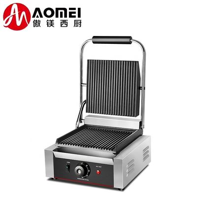 22x22 Grill Elétrico Panini Grill de aço inoxidável Single Contact Sandwich Press Grill comercial