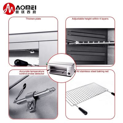 Máquina comercial de salamandra de aço inoxidável de alta produtividade para equipamentos de cozinha