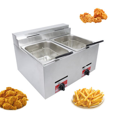 Fritadora a gás de depósito duplo 6L 6L para fazer fritar alimentos na mesa na cozinha comercial