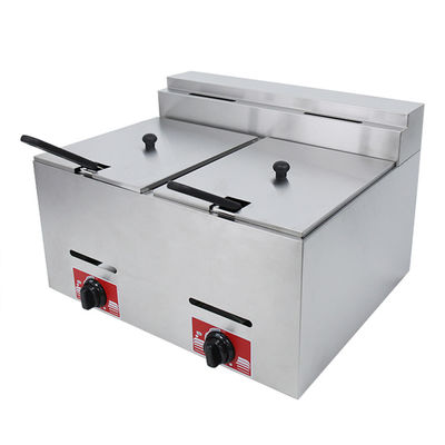 Fritadora a gás de depósito duplo 6L 6L para fazer fritar alimentos na mesa na cozinha comercial