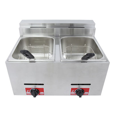 Fritadora a gás de depósito duplo 6L 6L para fazer fritar alimentos na mesa na cozinha comercial