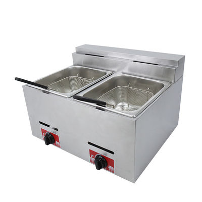 Fritadora a gás de depósito duplo 6L 6L para fazer fritar alimentos na mesa na cozinha comercial