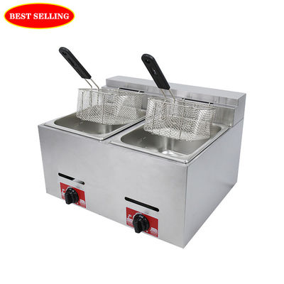 Fritadora a gás de depósito duplo 6L 6L para fazer fritar alimentos na mesa na cozinha comercial