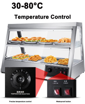 43 kg de aço inoxidável aquecedor de alimentos Vitrine 1.6KW aquecedor de alimentos quentes elétricos