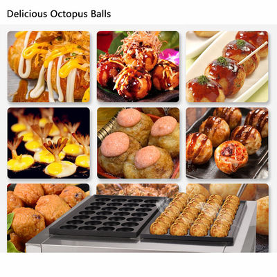 Máquina de Takoyaki Elétrica de 220 V para cozinhar bolas de polvo na grelha de pellets de peixe
