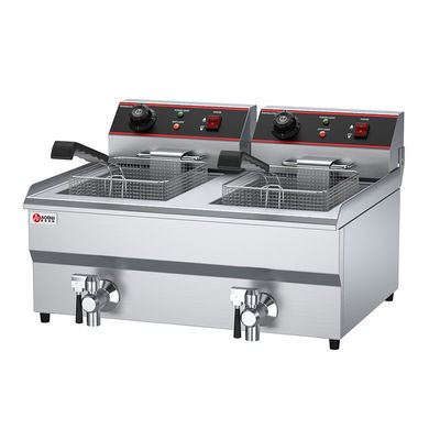Aquecimento elétrico 2 tanque frigorífico para cozinha comercial para fazer batatas fritas
