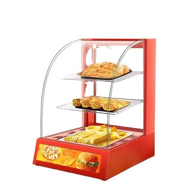 Display de alimentos elétricos comerciais Mini Vitrine aquecedora com três camadas 380x460x600mm