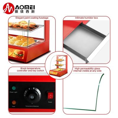 Display de alimentos elétricos comerciais Mini Vitrine aquecedora com três camadas 380x460x600mm