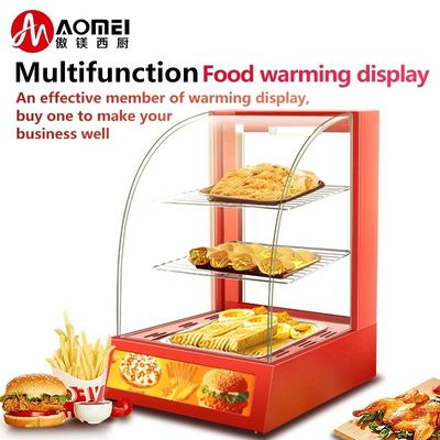 Display de alimentos elétricos comerciais Mini Vitrine aquecedora com três camadas 380x460x600mm