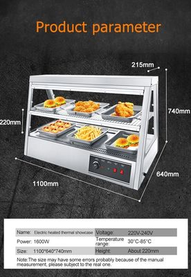 Modern Desgin Duas camadas de circulação de ar quente Display de alimentos mais quente para frango frito