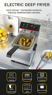 Fritadora Elétrica Comercial 3000W 1 Tanque 1 Cesta Perfeita para Restaurantes
