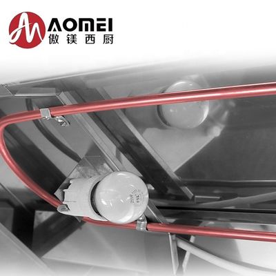 3 em 1 Combo Cabinet Food Warmer Display aço inoxidável Acrílico Tabletop Comercial