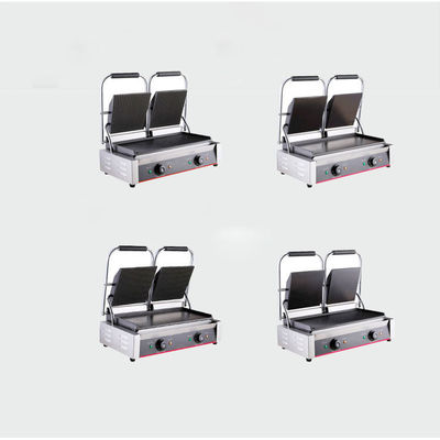 Hotel Cozinha Grill de aço inoxidável Design de porta Multi-cozinha Grill de contato de dois lados 220V