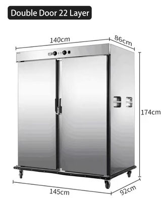 Carrinho aquecedor de alimentos buffet de aço inoxidável para restauração 220V/50HZ/1Ph Fornecimento de energia pronto