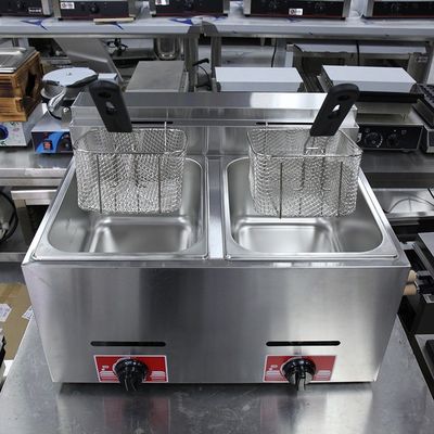 Frigorífico de gás liquefeito de aço inoxidável com 2 reservatórios e 2 cestas, de capacidade de 12 litros