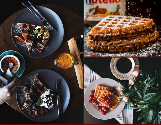 Máquina de fabricação de waffles comercial não pegajosa para waffles belgas simples 250*320*195mm