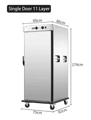 120 mm de altura de camada de aço inoxidável móvel carrinho aquecedor de alimentos para banquete e comercial
