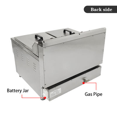 Máquina de fritura a gás de duplo tanque 220V para restaurante de fast food Fritadora de frango de aço inoxidável