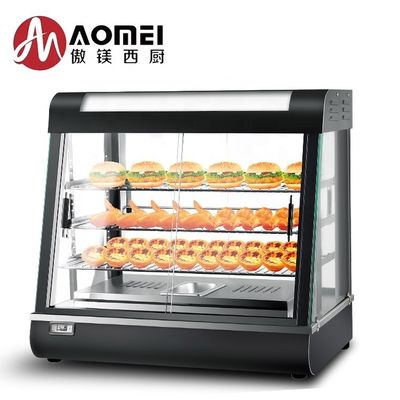Display de comida quente para cozinha comercial Merchandiser com portas deslizantes e capacidade de 28 kg