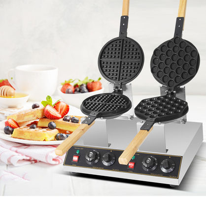 Máquina de fabricação de waffles belga de aço inoxidável e fácil de operar