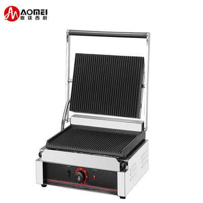 Máquina de Panini de Sandwich Grilhado elétrico comercial com Grelha Superior 215*215mm