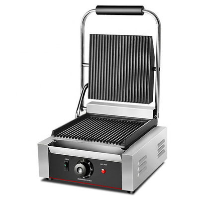 Máquina de Panini de Sandwich Grilhado elétrico comercial com Grelha Superior 215*215mm