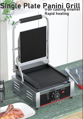 Máquina de Panini de Sandwich Grilhado elétrico comercial com Grelha Superior 215*215mm