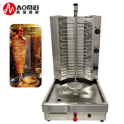 Máquina de fabricação de Kebab de Frango Rotativo Automático Elétrico de 3 queimadores de gás 220V