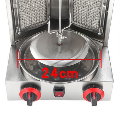 2 queimadores de gás comercial usado rotativo Mini Shawarma Doner Kebab Grill Machine para GLP / GNL